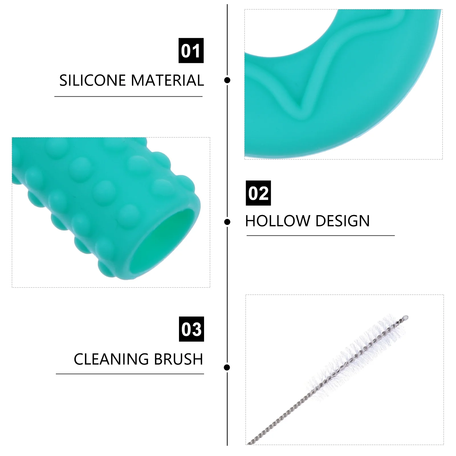 

1 комплект, детский прорезыватель, силиконовый полый гибкий материал жевательной трубки, блок «сделай сам», регулируемый для ухода за молярными деснами младенцев