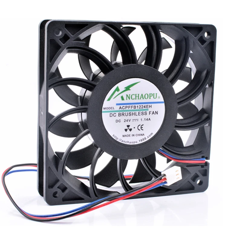 Brand new original ANCHAOPU FFB1224EH 12cm 12025 120mm fan DC24V 1.14A 3 lines 3pin high speed inverter cooling fan