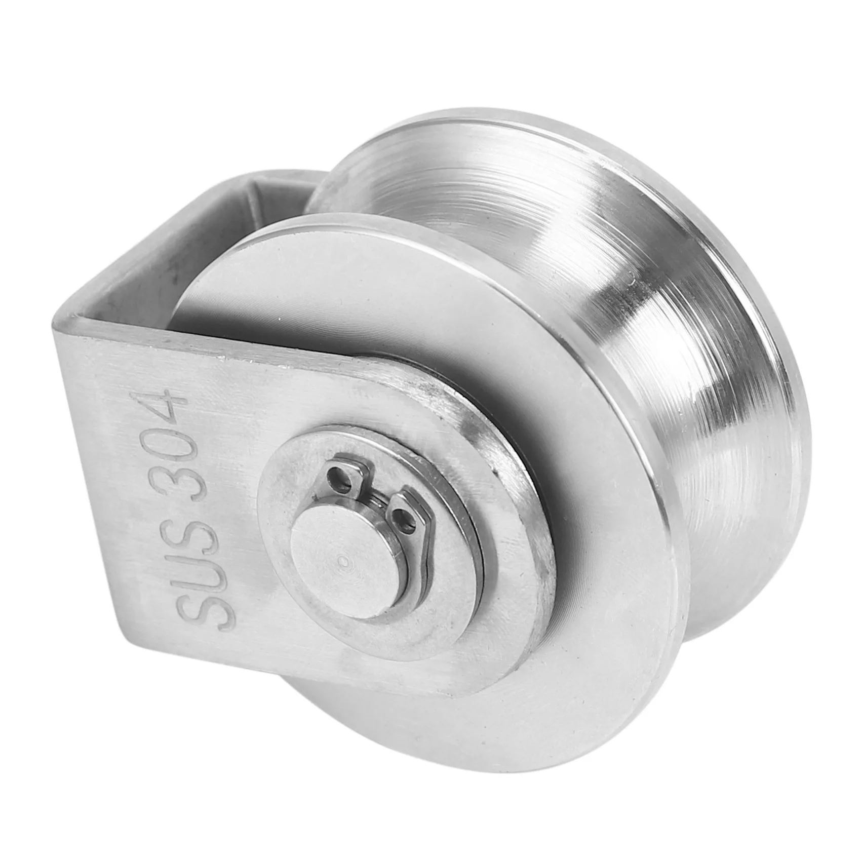 AT63 3X 2 Inch Roller Wheel Bearings U for Groove Pulley Wheels, Detachable Heavy Duty Grooved Wheel for Rail Track, 304