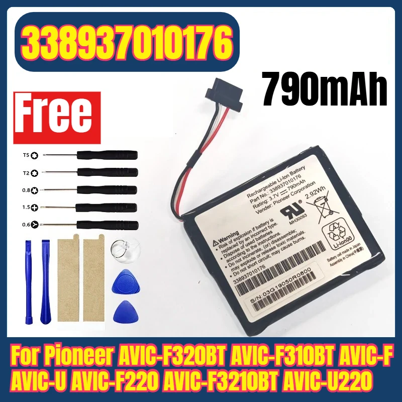 

338937010176 790mAh Rechargeable Batteries for Pioneer AVIC-F320BT AVIC-F310BT AVIC-F AVIC-U AVIC-F220 AVIC-F3210BT AVIC-U220
