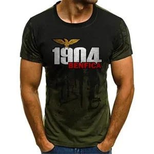 Benfica-Camiseta Gradiente de Futebol Clube masculino, secagem rápida, camisa de manga curta extra grande, top casual solto, moda verão, desportiva 8 principais vendas bola benfica - №7
