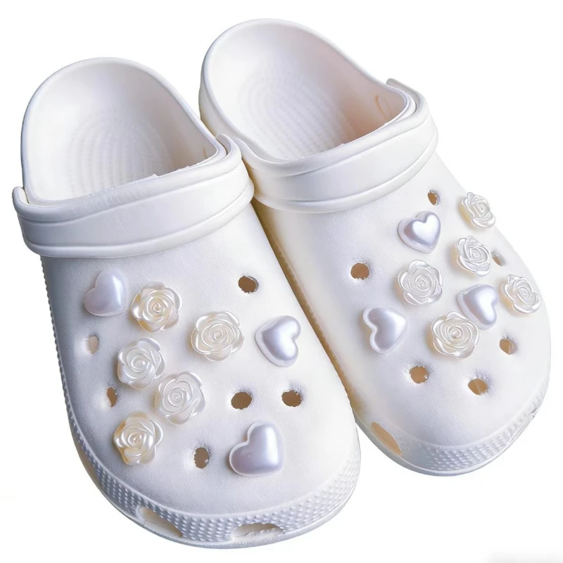 New Sweet Cute Girly Charms Designer Elegant Rose Love Style Shoe Jewelry All-match Flower Shoe Charms for Hole Shoes Hot Sale