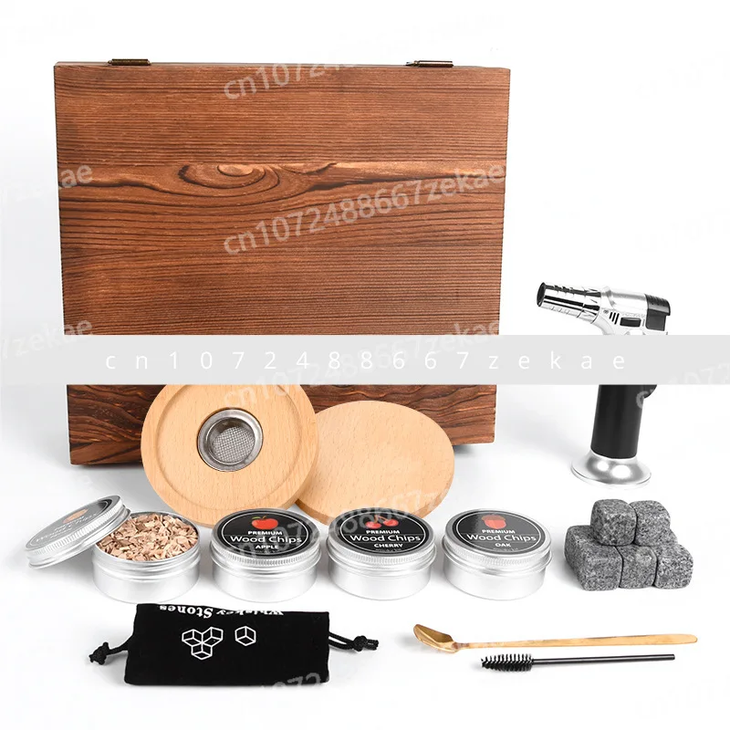 

Буковая деревянная коробка, подарочный набор для коктейльного курильщика, курильщик из камня для курильщика виски и льда в баре