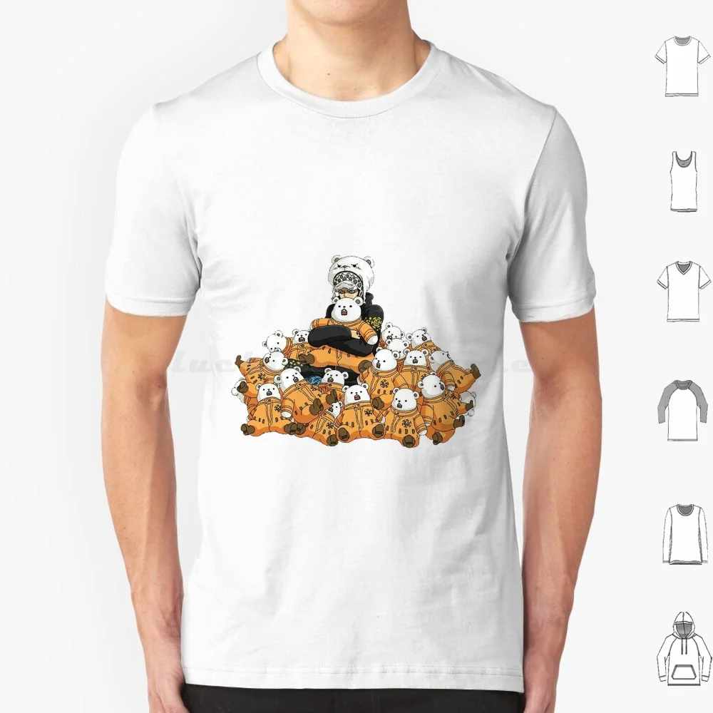 Camiseta Law & Bepo talla grande 100% algodón Manga lindo Kawai divertido Wano Kuni Barbe Blanche Shichibukai Luffy Chapeau De Paille