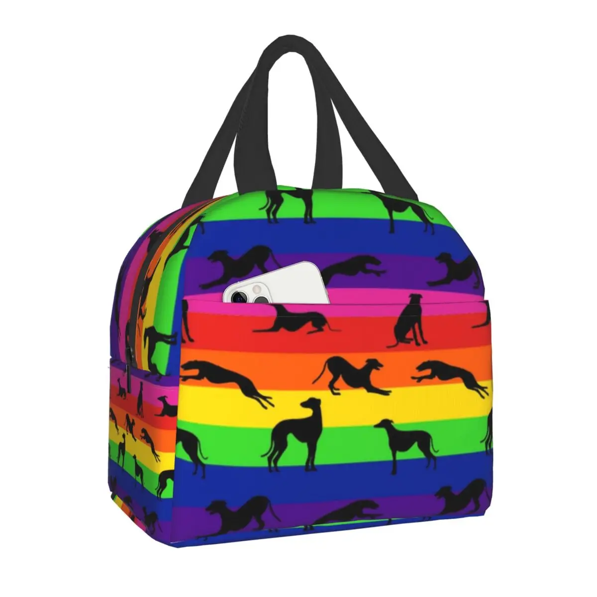 Greyhound Whippet Dog Resuable Lunch Boxes Cartoon Sighthound Thermal Cooler Food Insulated Lunch Bag For Kids School Children
