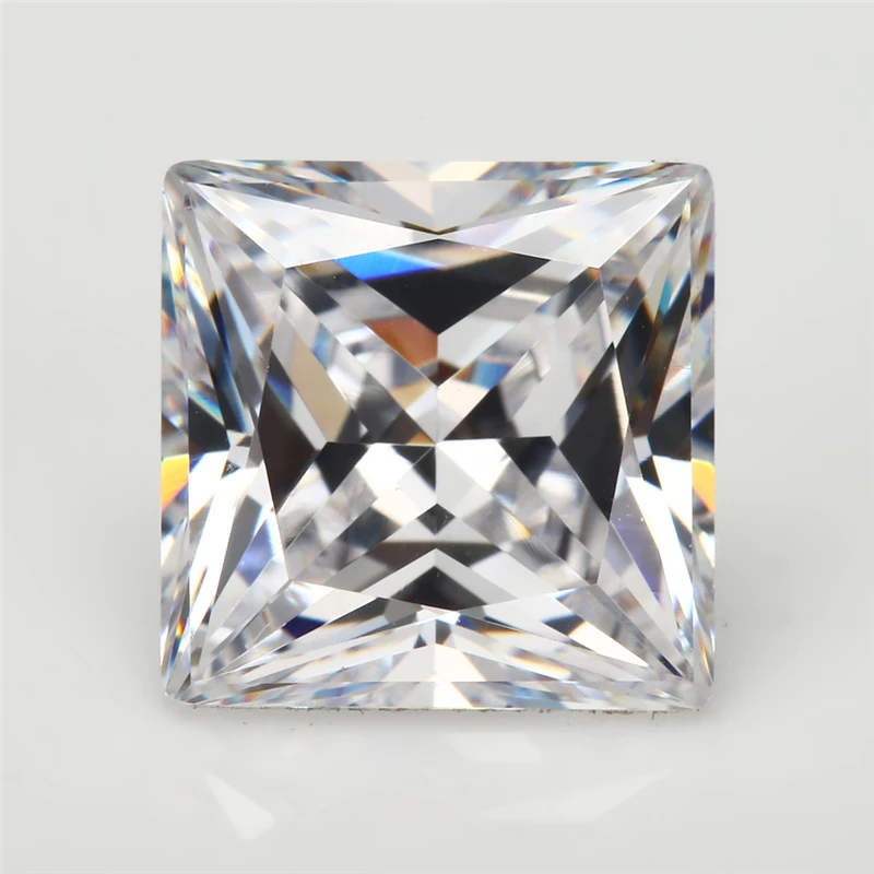 Size 1.5x1.5~12x12mm 5A Square Princess Cut White CZ Stone Loose Cubic Zirconia Synthetic Gemstone for Jewelry