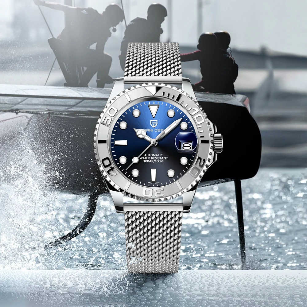 

New PAGANI DESIGN 42MM Diving Rotating Outer Ring Sports Watch Stainless Steel Waterproof Mechanical Automatic Watches for Man