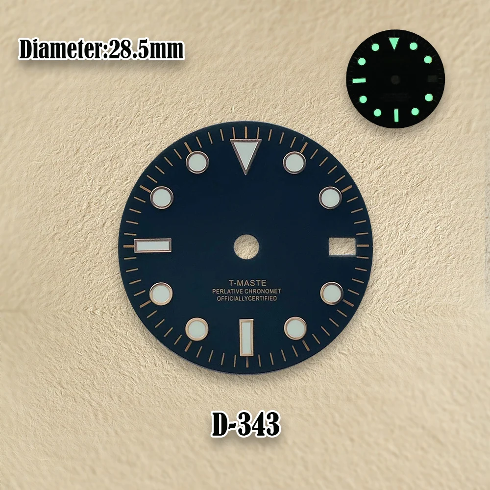 28.5mm NH34 Dial S Dial Sunray Dial SUB Mod DIal Suitable For NH34 Movement Fit Green Luminous Watch Accessories