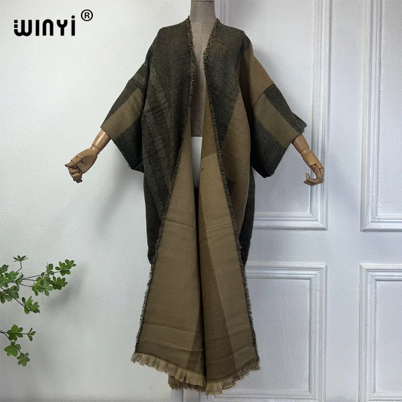 

NEW WINYI winter coat Africa women Retro print Loose OverCoat Thick Warm long down coat Middle East winter abaya fashion kimono