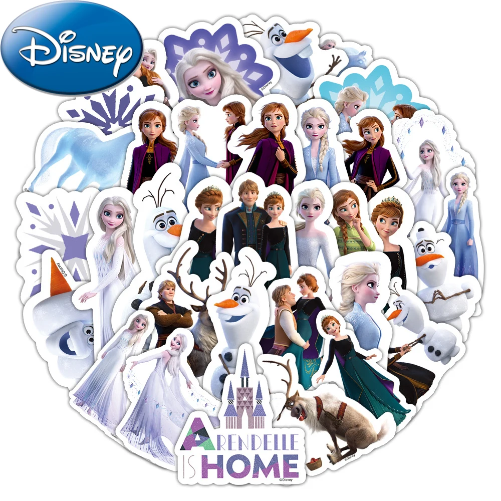 

10/30/50pcs Disney Frozen Anime Princess Elsa Anna Stickers Cute Cartoon Girls Decals Phone Skateboard Suitcase Graffiti Sticker