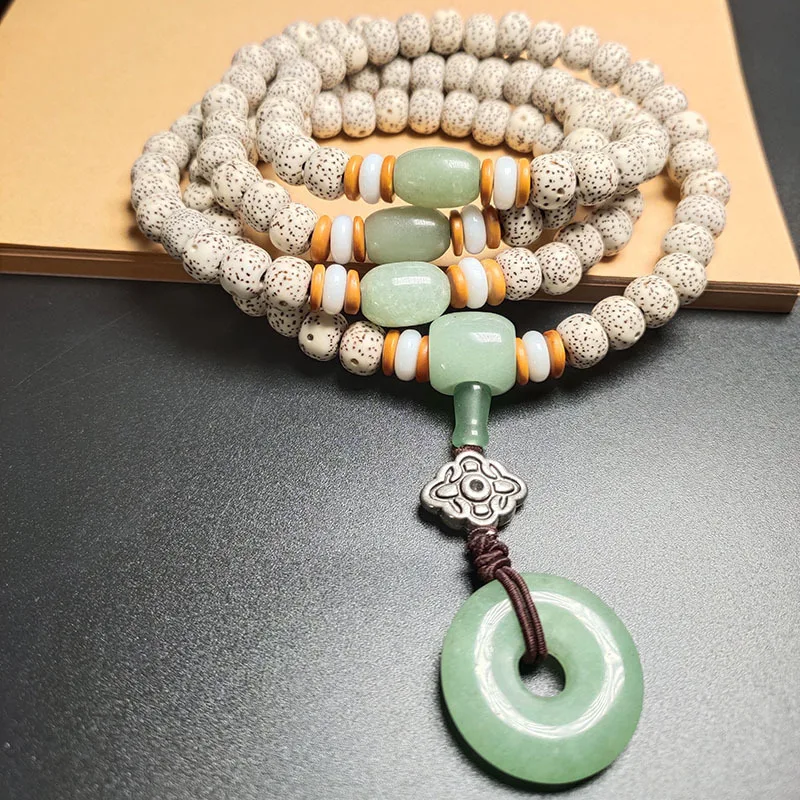 

Оригинальный натуральный буддийский браслет Xingyue Bodhi из 108 бусин с нефритом Дунлин, унисекс, парное ожерелье-браслет, подарки