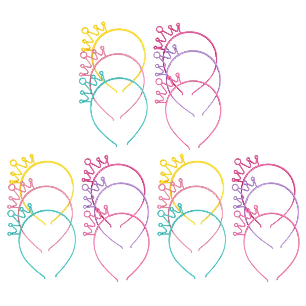 

18 Pcs Princess Headbands Girls Hair Accessories Shiny Crowns Birthday Party Cosplay Lightweight Kids Hoops Child