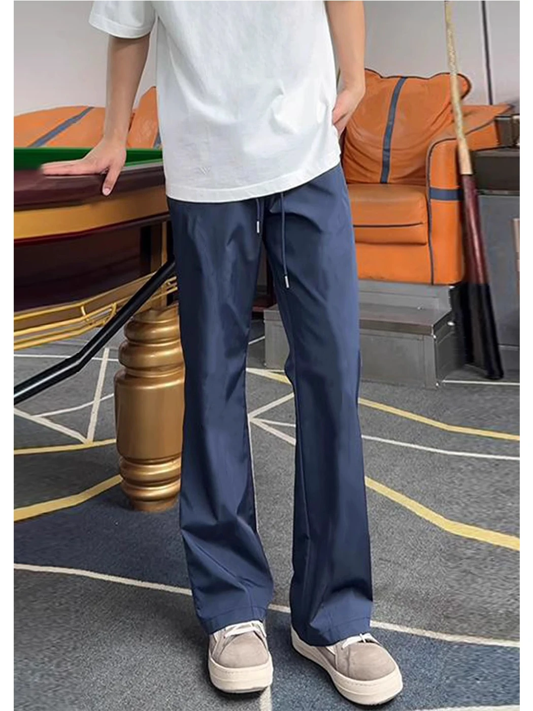 

Qui Dry Light Blue Men's Casual Straight Leg Pants Summer Thin Ice Silk Sport Trousers Comfortable Loose Fit Outdoor Gear