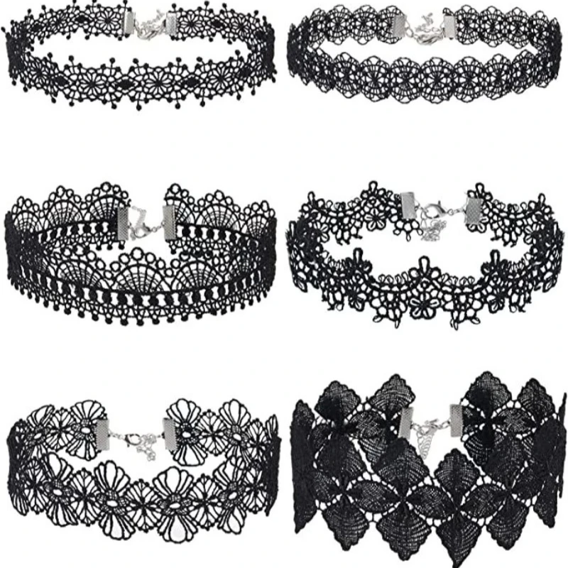 Vintage Classic Gothic Tattoo Lace Choker for Women Black  Choker Necklaces Jewelry Christmas Gift