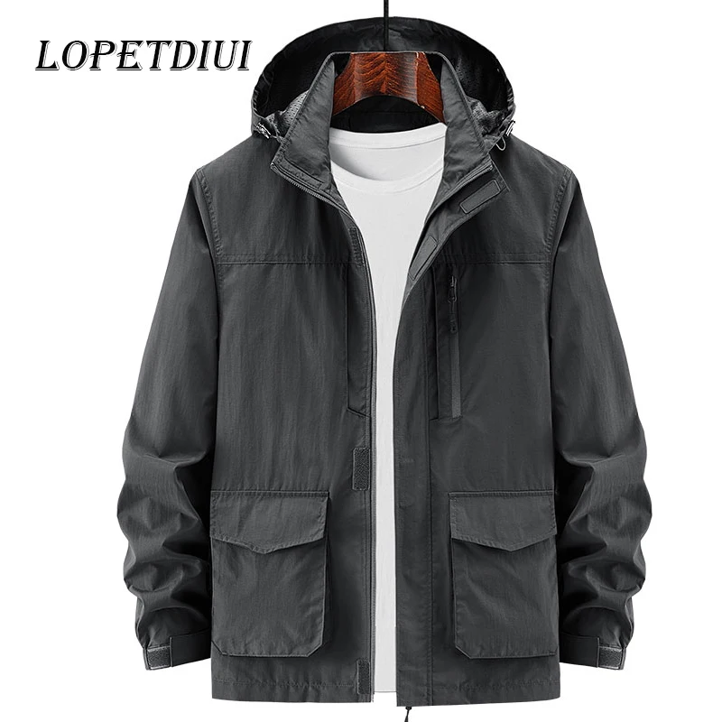 2023 New Men Spring Autumn Fashion Casual Outdoor Sports Windproof Braethable Jacket Coats Men Camping Detachable Cargo Jacket