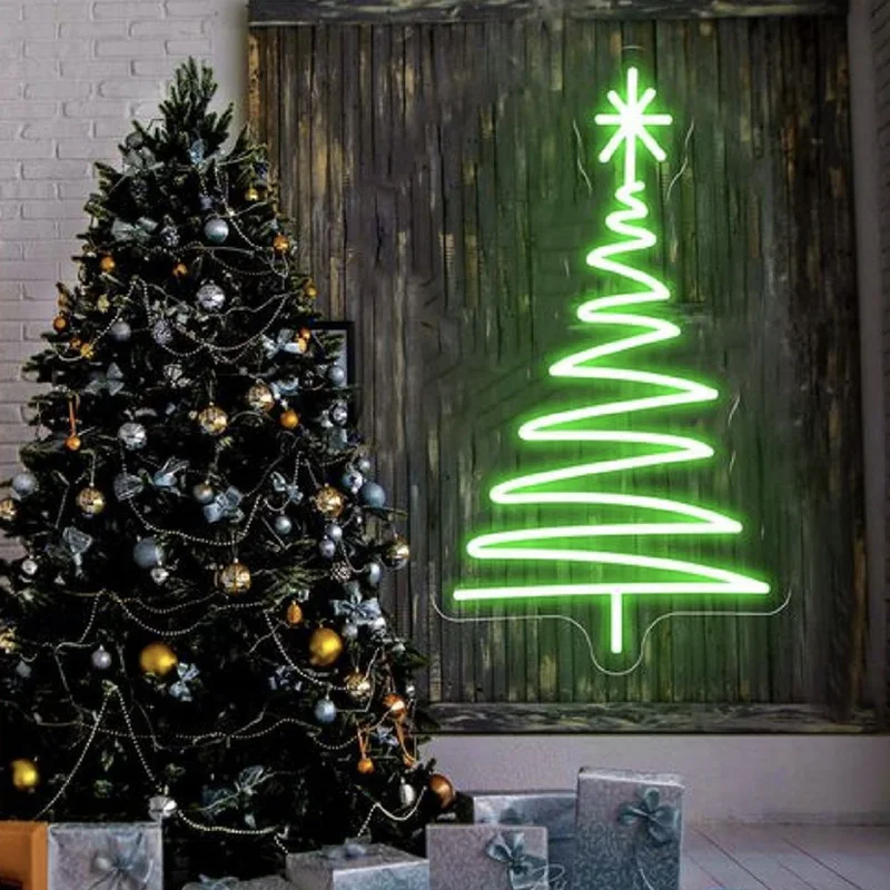 IWP Factory Price Indoor Lighting Night Lights Holiday Christmas Tree Costomized  Free Design Shop Room Decor Logo Neon Signs