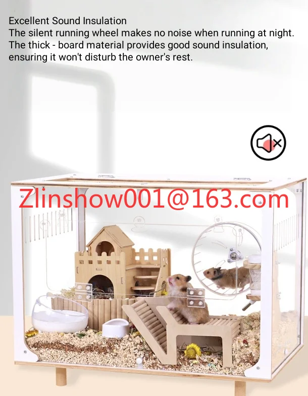 Wood Hamster Cage Hamster Houses With Waterproof Mat Hamster Golden Bear Hedgehog and Small Pets
