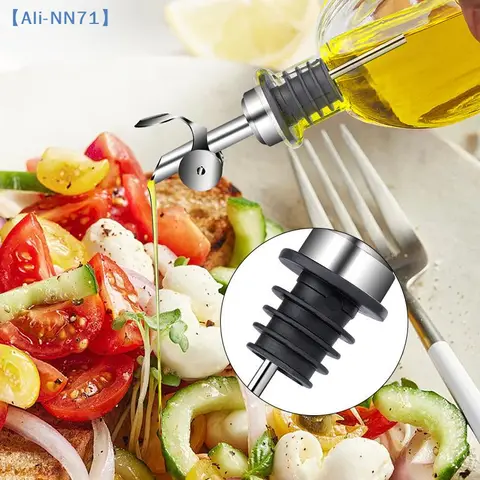 【NN71】Stainless Steel Bottle Stopper Pourer With Funnel Stainless Steel Oil Bottle Stopper Leakproof Olive Oil Dispenser