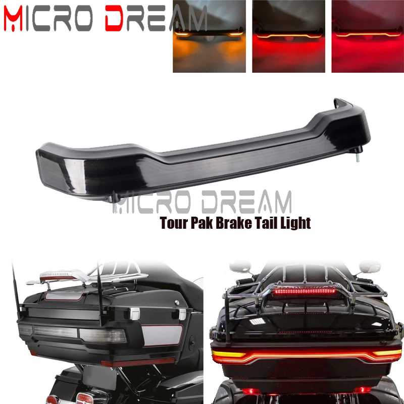 Rear Tour-Pak King Tour Pack LED Brake Turn Tail Lamp Light For Harley Touring FLHTCU, FLHTCUL, FLHTK, FLHTKL, FLTRU FLHTCUTG