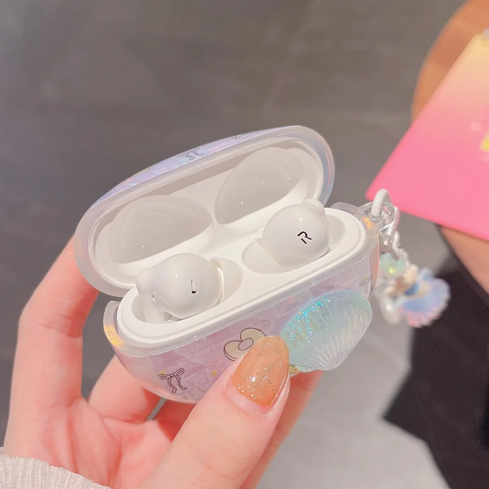 ل ممن لهم Enco الهواء 4 برو 4i R2 R3 R4 2i 3i Free4 حافظة ثلاثية الأبعاد الكرتون الأسماك لينة حماية للصدمات سماعة غطاء مع المفاتيح