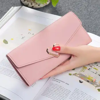 女士長版皮夾 奢華愛心皮夾 女士女孩零錢袋 PU卡包 女用皮夾 手機手拿包 6 最佳銷售 心形皮夾 - №2