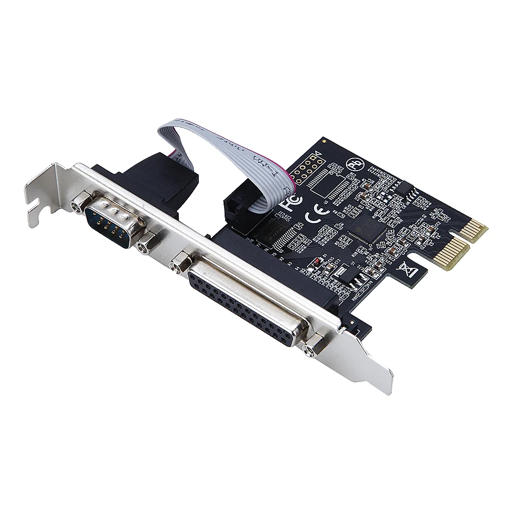 10PCS PCI 익스프레스-1 직렬 1 병렬 카드 컴퓨터 어댑터 Asix99100 RS232 DB9 및 DB25 컴퓨터 액세서리