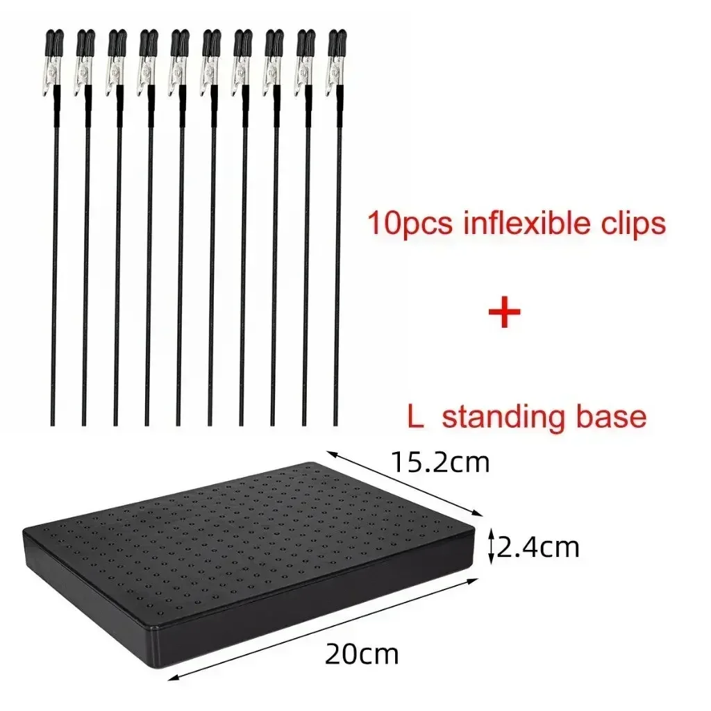 Model Schilderen Stand Base met 10 stuks Metalen Flexibele Alligator Clips voor Gundam Schaal Model Maken Gereedschap Airbrush Crafting DIY