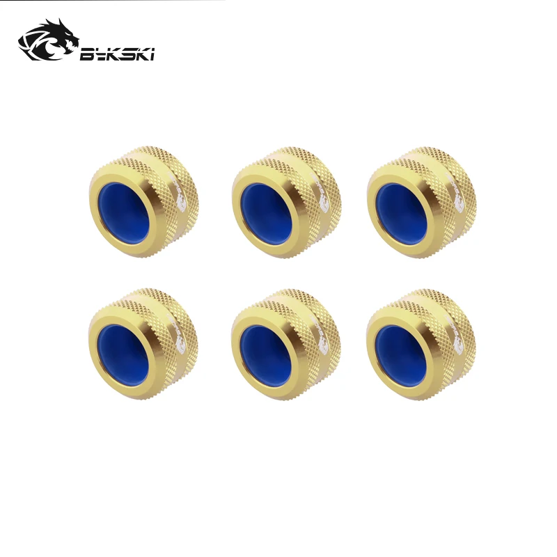 BYKSKI 4/6pcs/lot OD12mm/OD14mm/OD16mm Enhanced Anti-off Rubber Hand Compression Copper Fitting G1/4' use for Hard/Rigidity Tube