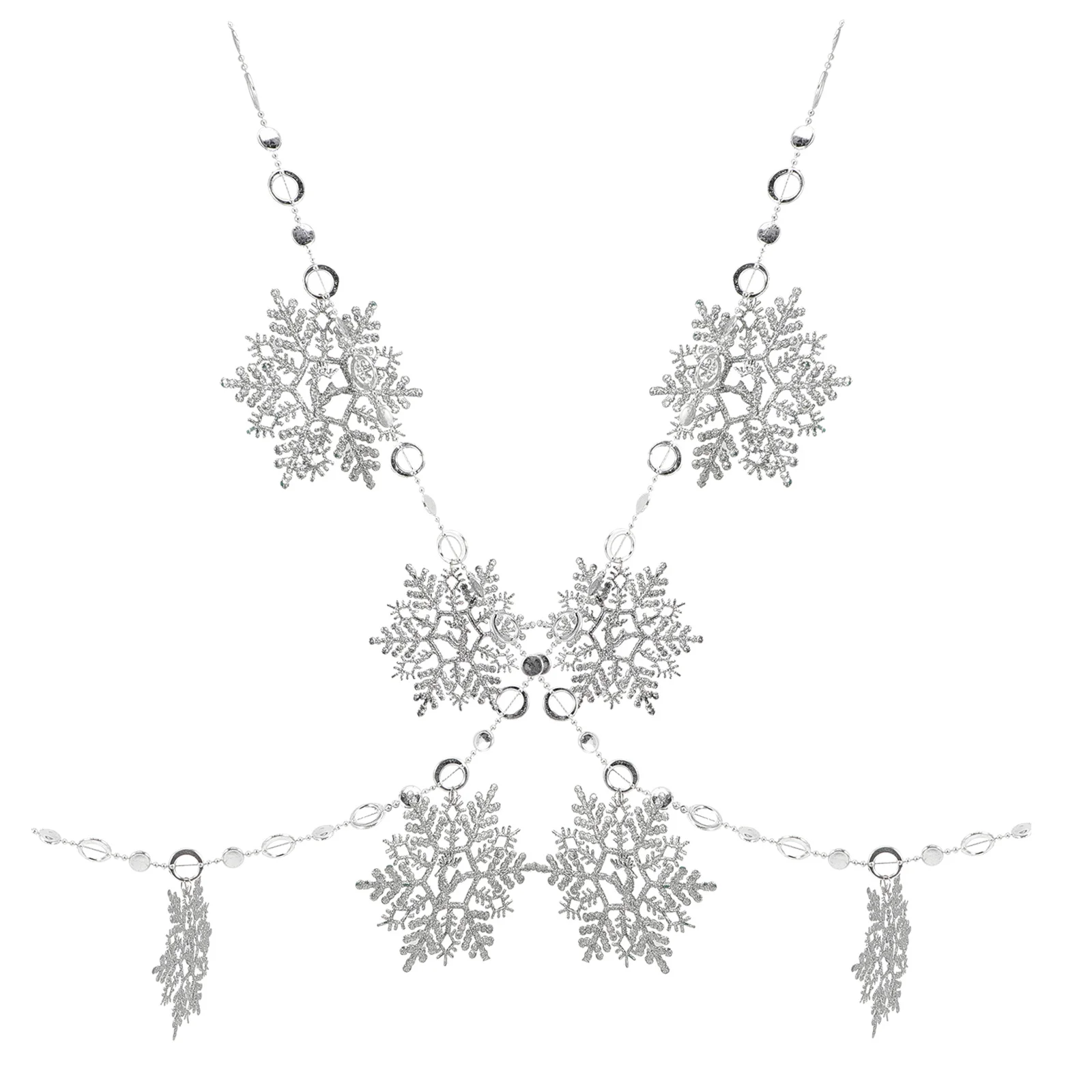 

2Pcs Snowflake Hanging Pendants Xmas Decorative Ornaments for Christmas Tree Window Fireplace Home Garden Winter Scene Layout