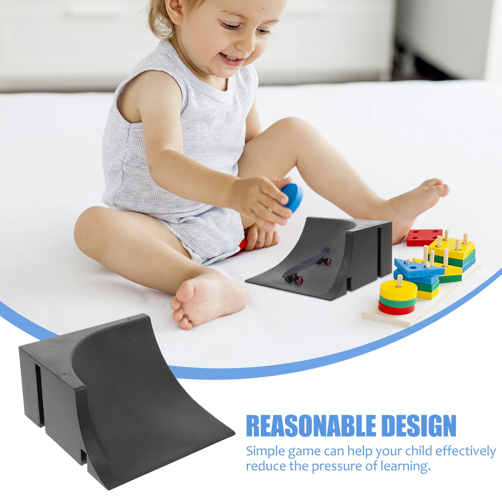 

Plastic Ramp Parts Skateboard Child Toy Mini Finger Skateboards Creative Props Fun Sports Durability Coordination