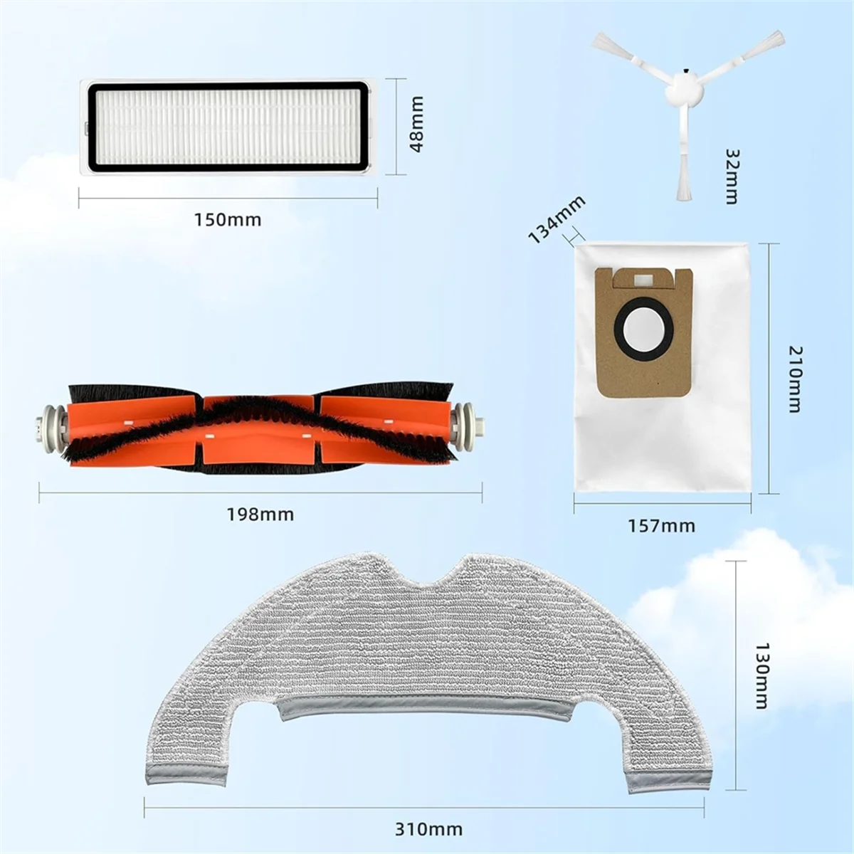 Replacement Parts Compatible for Dreame D10 Plus, Z10 Pro, L10 Plus Robot Vacuum Cleaner Accessories