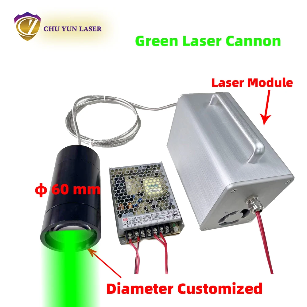 525nm 8W green fiber-coupled laser module with big beam laser