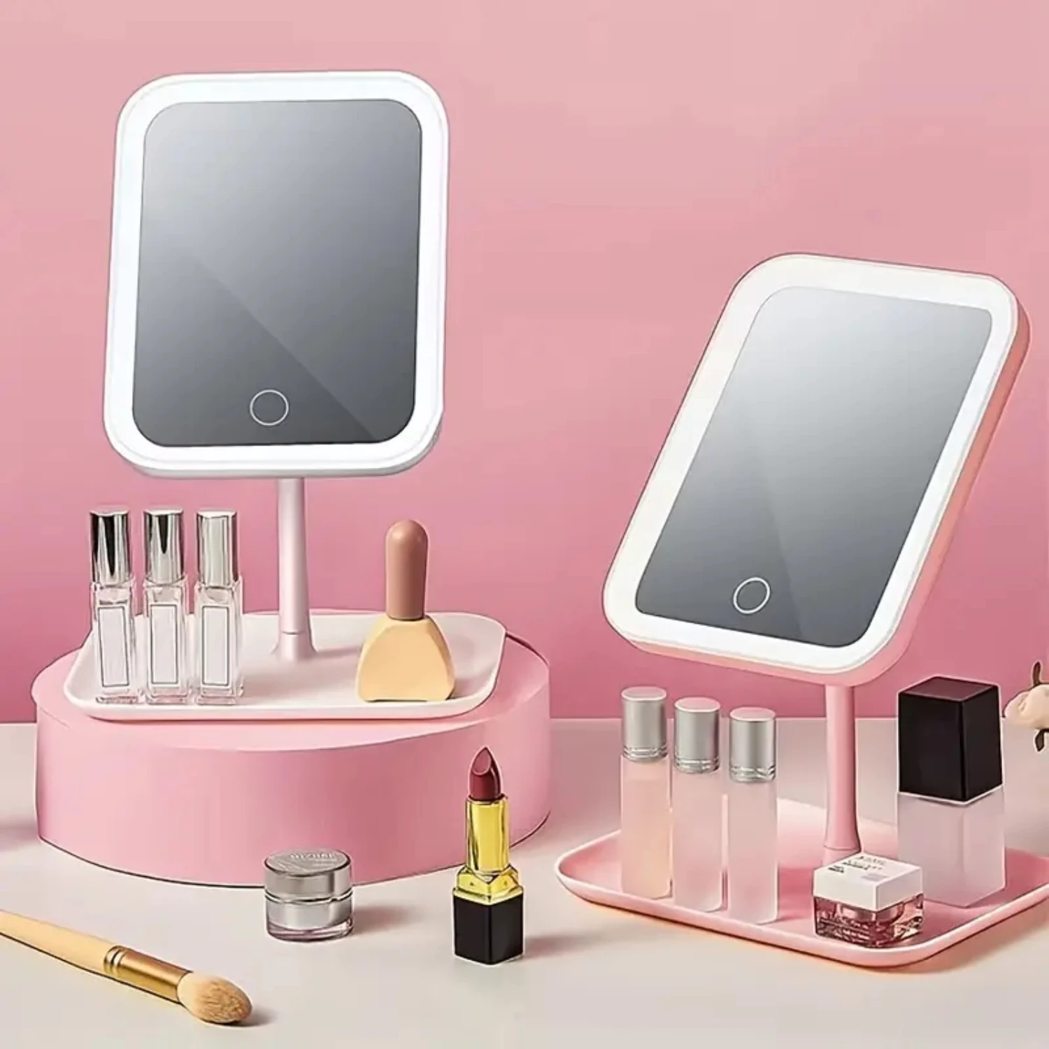 "Adjustable LED Lighted Makeup Mirror with Dimmable Light, Vanity Mirror with 90° Rotation for Precision Makeup and Grooming |