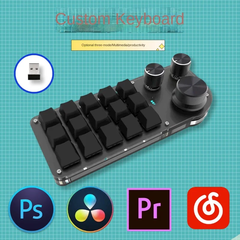 

Three Knobs 16 Key Mechanical Custom Keyboard Procreate Designer Keyboard Macro Programming