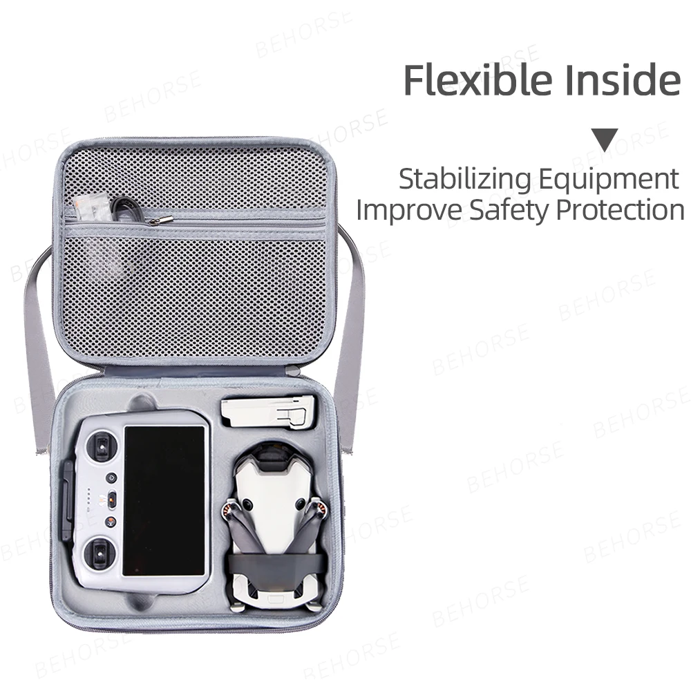 Borsa portaoggetti portatile Mini 4 Pro RC 2/RC N2 Custodia da trasporto Borsa a tracolla rigida in PU per accessori drone DJI Mini 4