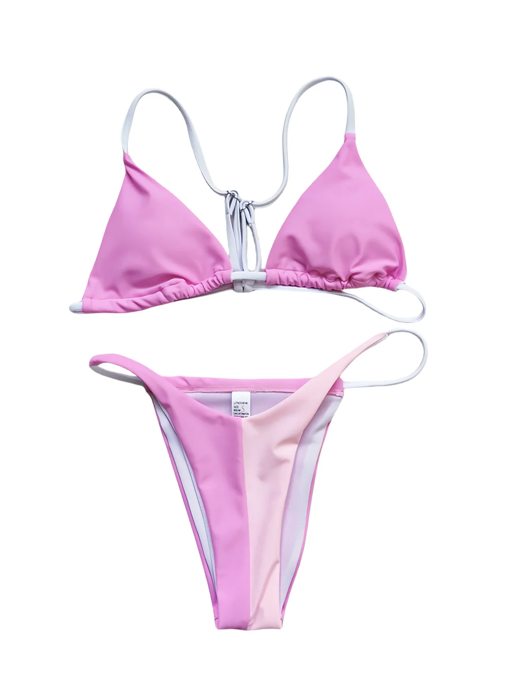 Damskie seksowne zestawy bikini dwuczęściowy strój kąpielowy Patchwork stroje kąpielowe z odkrytymi plecami stringi bikini tkanina nylonowa letnia