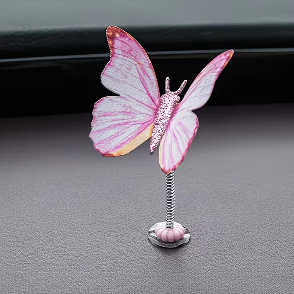 Glitter Butterfly Car Hanging Ornament, Suitable for Adults — Elegant Dashboard Decoration with Shiny Wing Accessories, Compact Desktop and Car Decoration, Suitable for Dashboards, Desks, Etc. — Perfect for Personal Use or as a Gift for Women, a Unique Gift