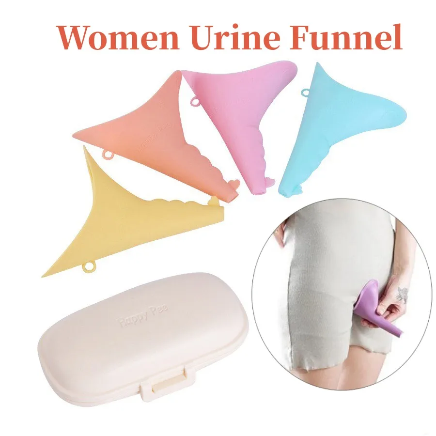 Silicone Women Urinal Outdoor Travel Camping Female Portable Lady Urinal Urine Toilet Funnel Stand Up Pee Urinate Device