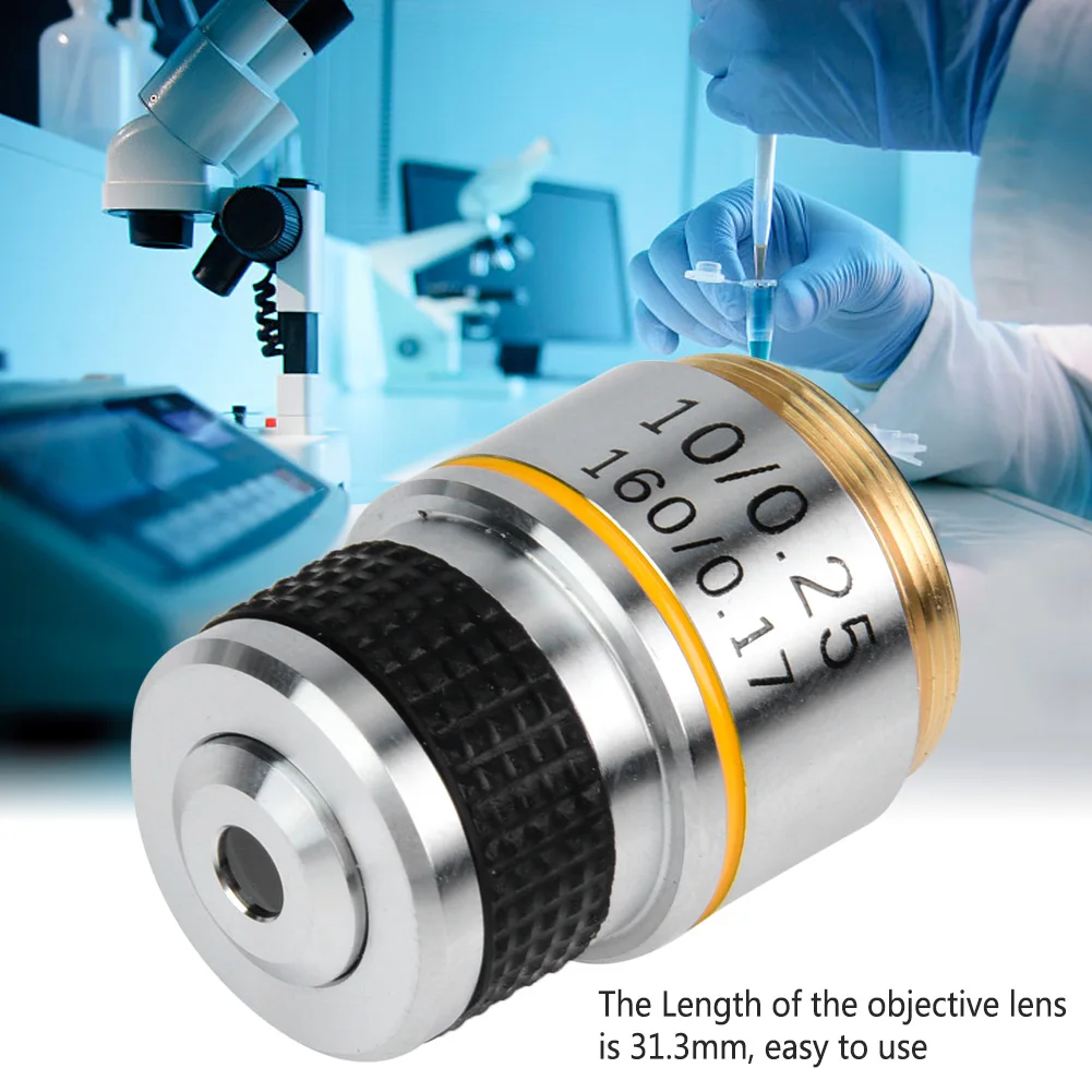 10X185 مجهر بيولوجي عدسة أهداف لونية 160/0.17 عدسة موضوعية مجهر بيولوجي أهداف لونية #1