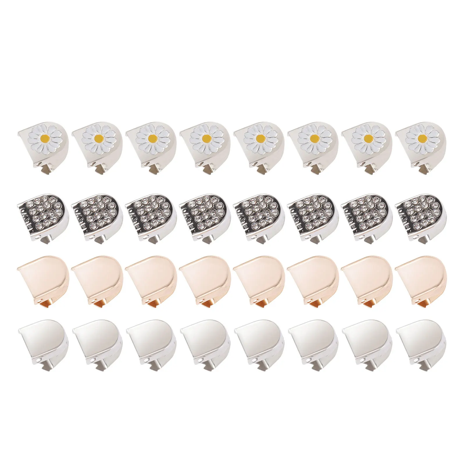 

32pcs Shoelace Clips Daisy Flower Design Durable For Most Shoes No Tie Needed Arthritis Support Sneaker Lace Clip Shoe