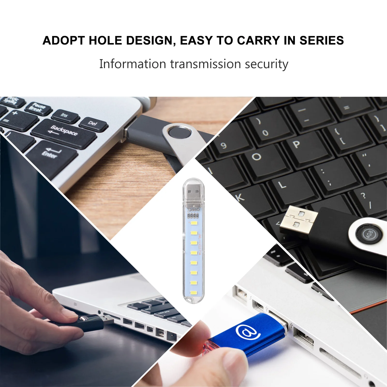 3 قطعة USB ضوء الليل LED مصباح مع 8 الخرز فائقة السطوع المحمولة سطح المكتب الإضاءة للاستخدام المنزلي المدرسة في الهواء الطلق الزخرفية