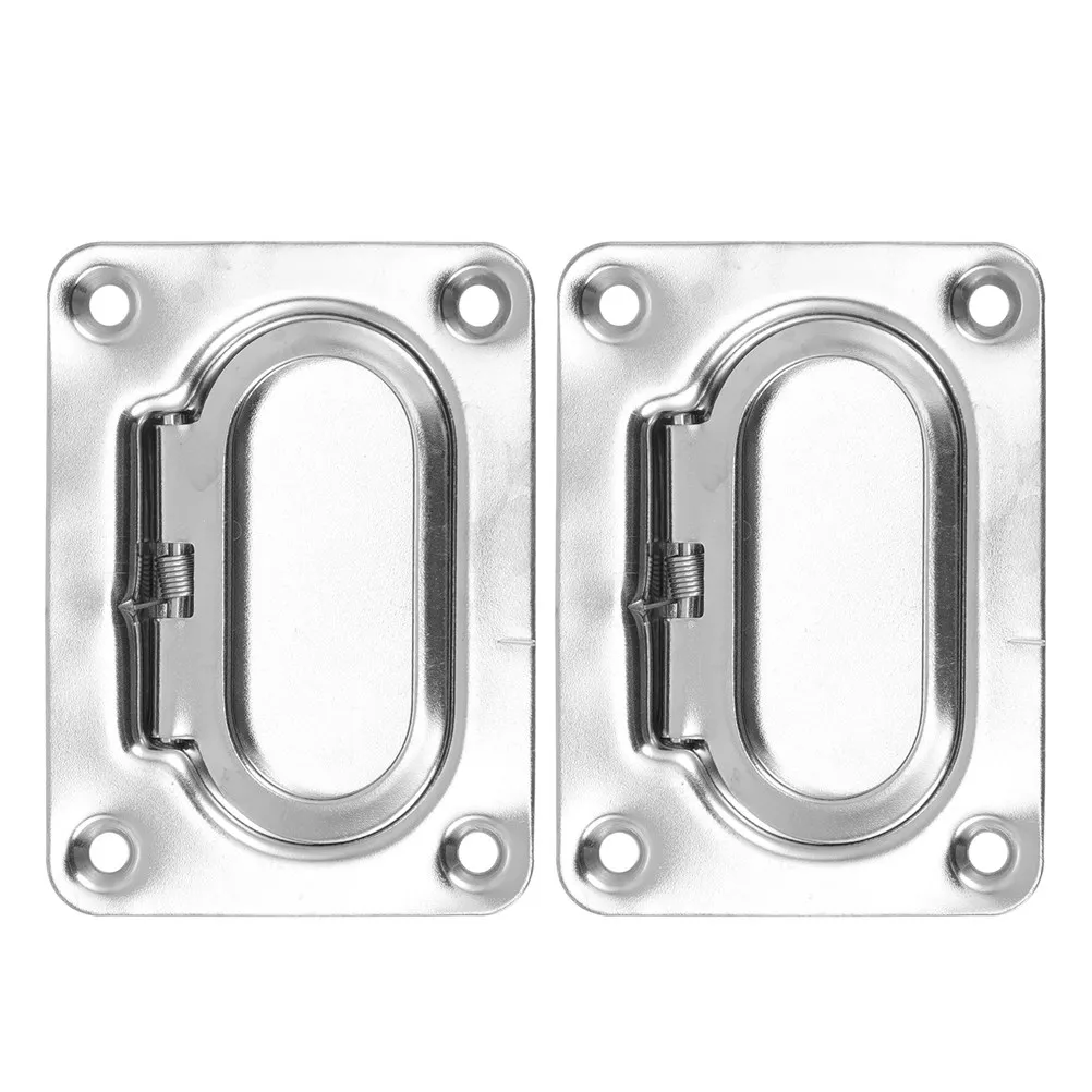

2 Sets Marine Floor Latch Pull Handles Stainless Steel Recessed Flush Lift Grips for Boat Deck Hatch Cabinet Door Marine Ring