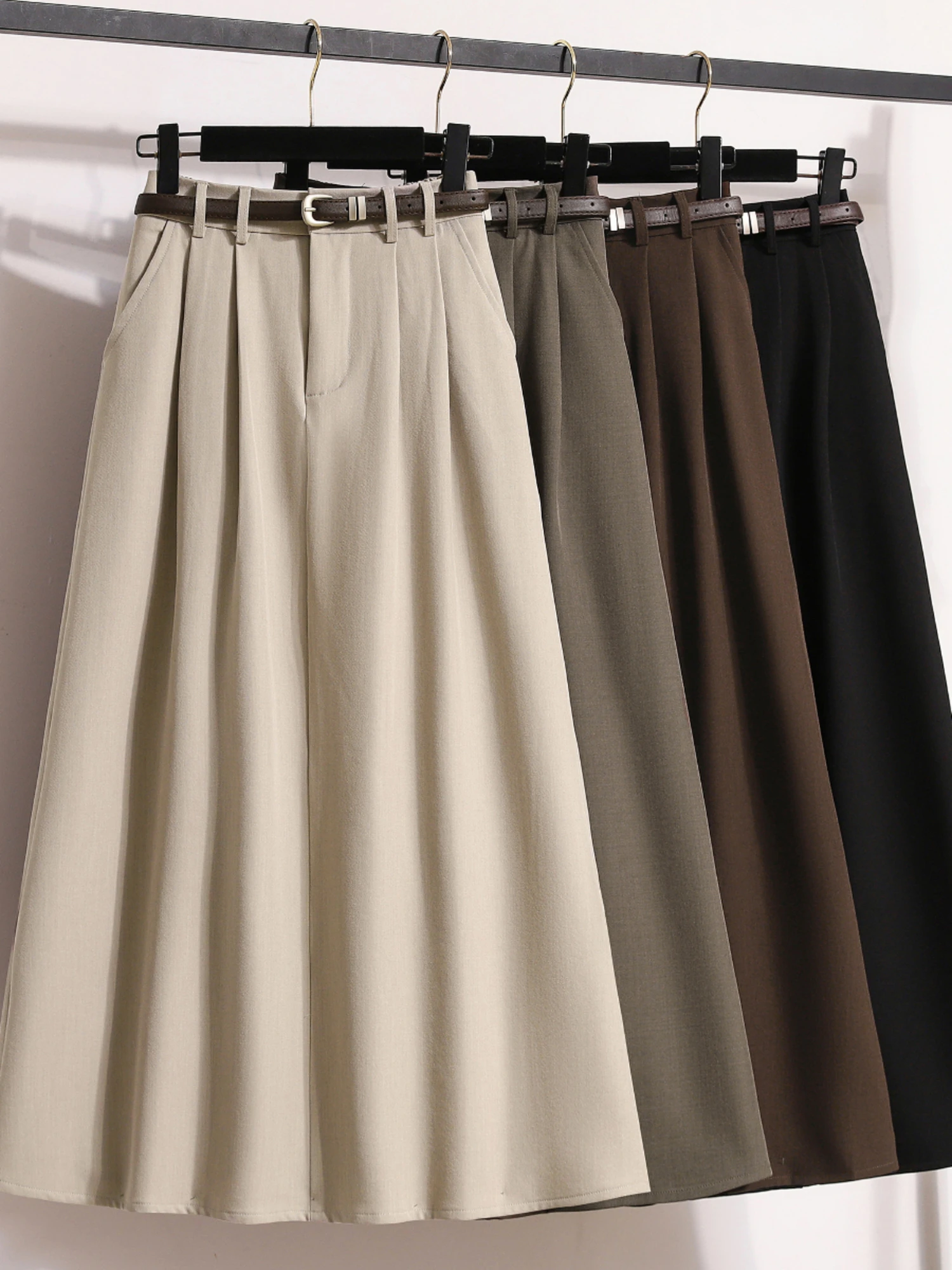 

High Waist A-Line Midi Skirt for plus Size Women Summer New Style Korean Style Commute Loose Fit Three Dimensional Cutting