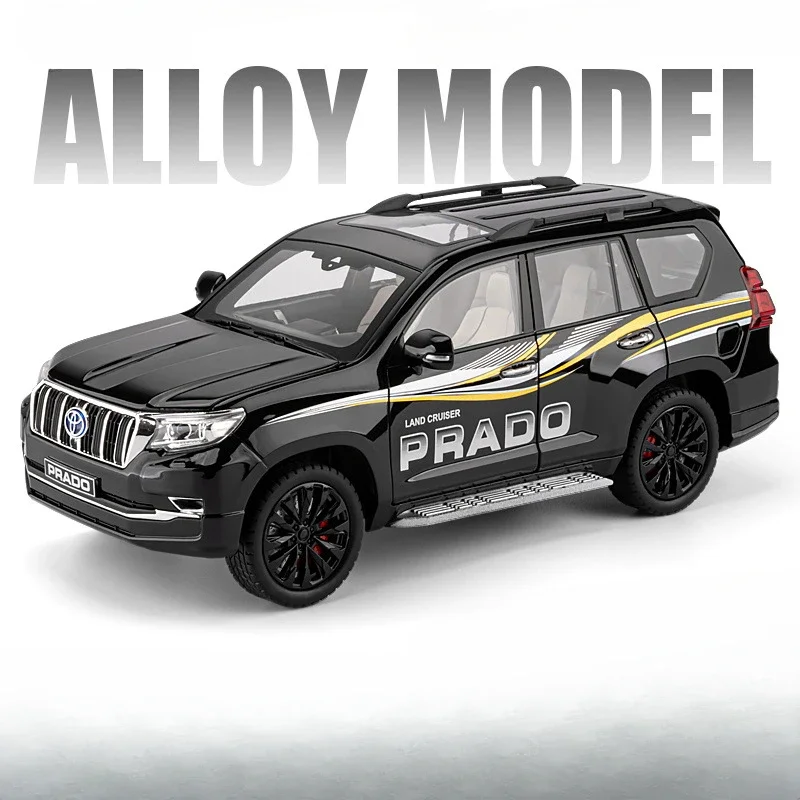 Toyota prado suv liga modelo de carro ornamento brinquedos diecast brinquedo genuíno lisence simulação 1/18 veículo menino homem presente aniversário voiture