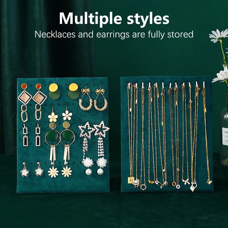 Flannel Necklace Pendant Display Stand Earring Display Board Women Jewelry Rack Bracelet Storage Holder Dangler Eardrop Shelf