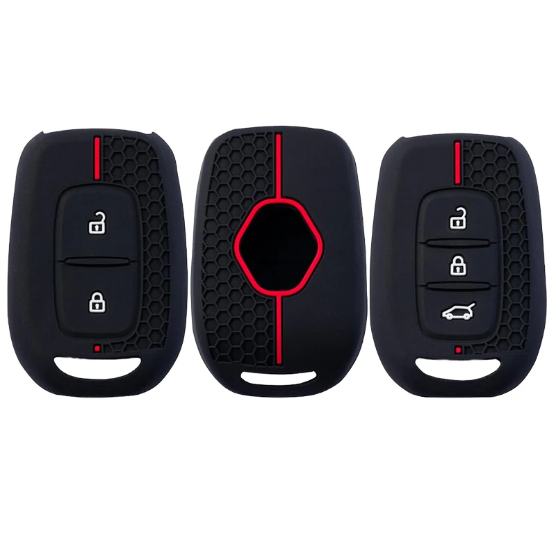 Capa de silicone para chave remota de carro, para renault duster sandero logan clio captur laguna scenic 2015 2016 fob 2/3 botões