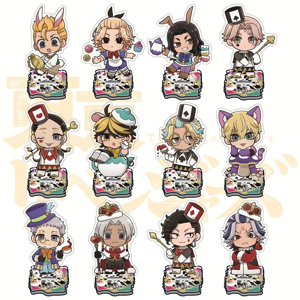 Tokyo Revengers 10cm Alice in Wonderland Themed Acrylic Stand Figures Keychain Anime Collectible Standee, Decor Gift for Fans