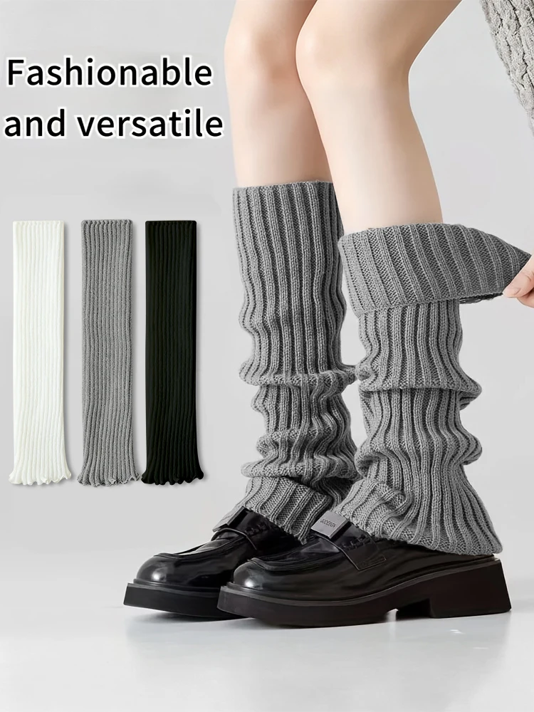 1/3/6Pairs Women Warm Knit Socks Set Fall Winter BootLovers Y2K Style Over-The-Knee Leg Warmer PlainSurface Unlined Slim Fitting