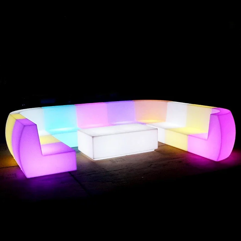 Waterproof modern led furniture plastic luminous glow light illuminated led sofa bar furniture