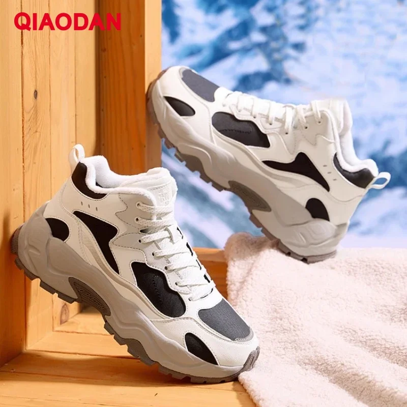 

QIAODAN Woman Skateboarding Shoes 2025 Autumn Designer Luxury Sneakers High-top Cotton Waterproof Casual Shoes QXL042244332B